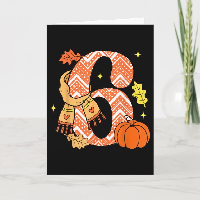 Number 6 67 Fall Autumn Pumpkin Meme Funny Six Sev Card (Front)