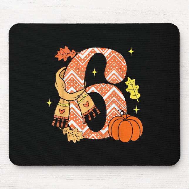 Number 6 67 Fall Autumn Pumpkin Meme Funny Six Sev Mouse Mat (Front)