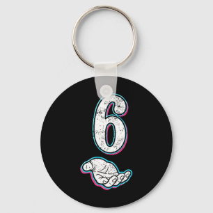 Number 6 67 Halloween Key Ring
