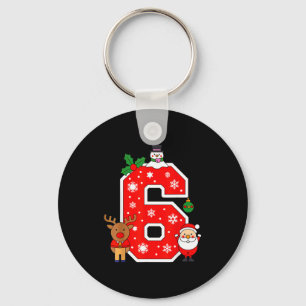 Number 6 67 Meme Couple Pajamas Christmas Matching Key Ring