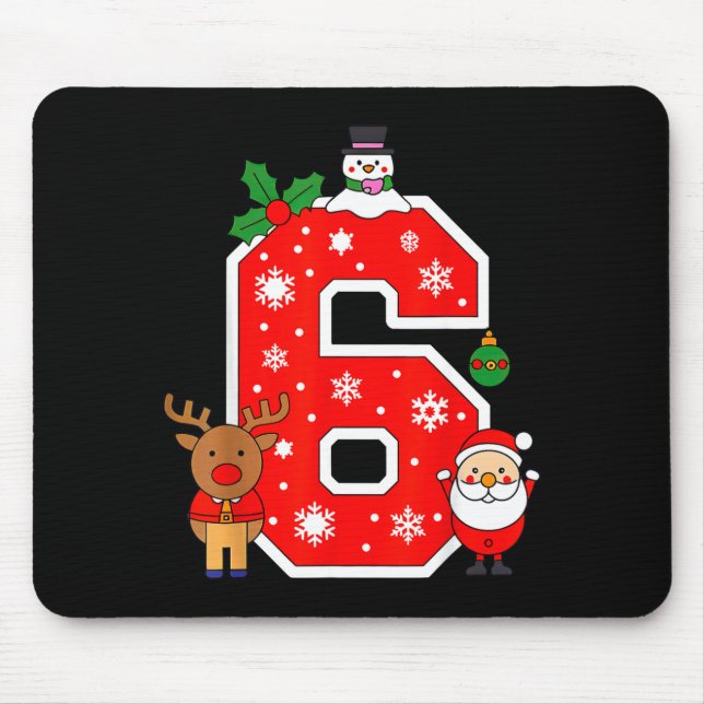 Number 6 67 Meme Couple Pajamas Christmas Matching Mouse Mat (Front)