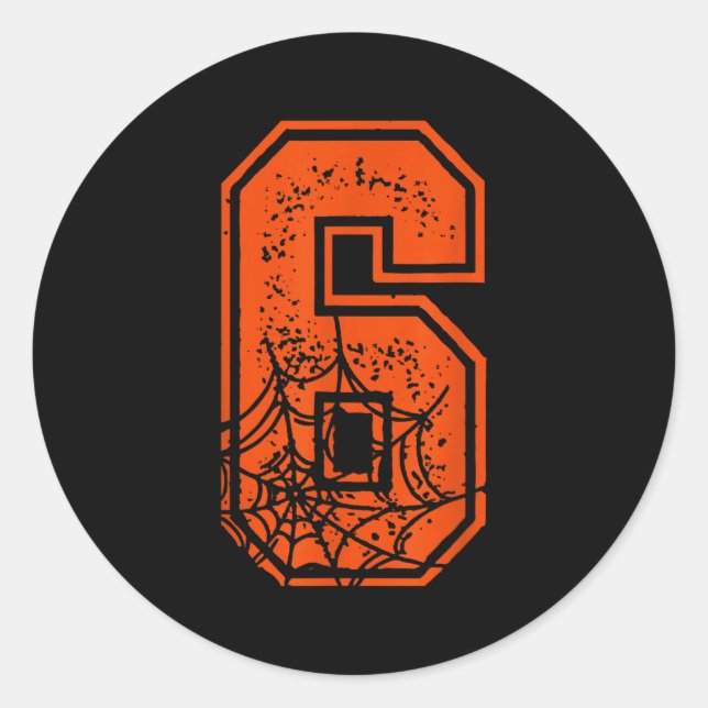 Number 6 67 Meme Halloween Pumpkin Costume Matchin Classic Round Sticker (Front)