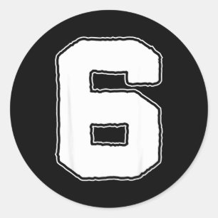 Number 6 6th Birthday Boy Kids Six Year Old Happy  Classic Round Sticker