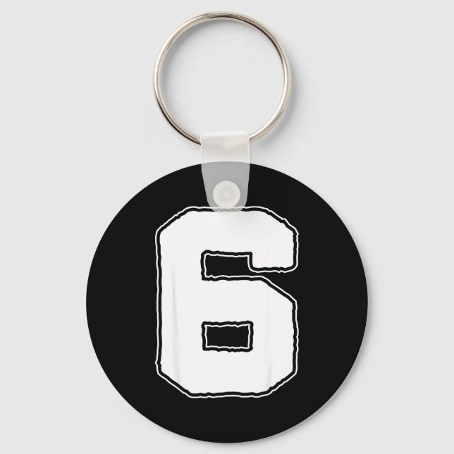 Number 6 6th Birthday Boy Kids Six Year Old Happy  Key Ring (Front)