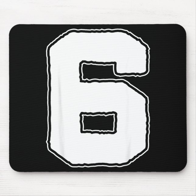 Number 6 6th Birthday Boy Kids Six Year Old Happy  Mouse Mat (Front)