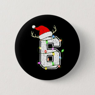 Number 6 6th Birthday Boy Six Christmas Happy Birt 6 Cm Round Badge