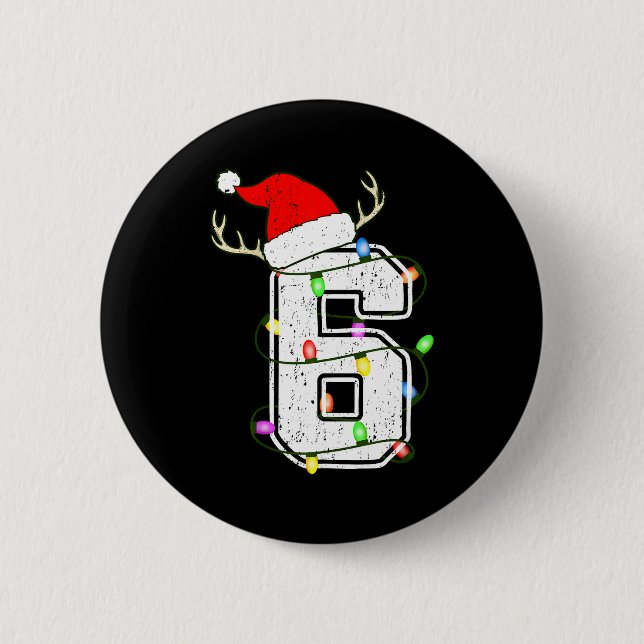 Number 6 6th Birthday Boy Six Christmas Happy Birt 6 Cm Round Badge (Front)