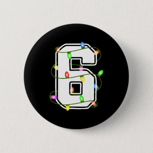 Number 6 6th Birthday Boy Six Christmas Happy Birt 6 Cm Round Badge