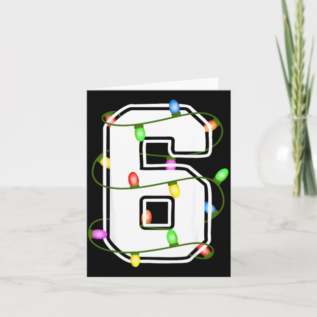 Number 6 6th Birthday Boy Six Christmas Happy Birt Card (Front)