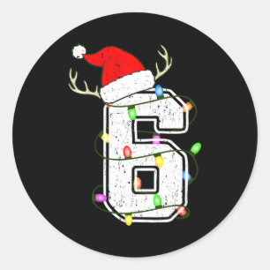 Number 6 6th Birthday Boy Six Christmas Happy Birt Classic Round Sticker