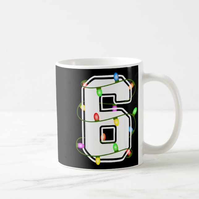 Number 6 6th Birthday Boy Six Christmas Happy Birt Coffee Mug (Right)