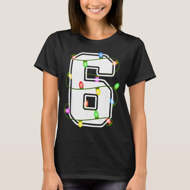 Number 6 6th Birthday Boy Six Christmas Happy Birt T-Shirt (Front)