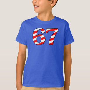 Number 6 7 Christmas Candy Cane T-Shirt