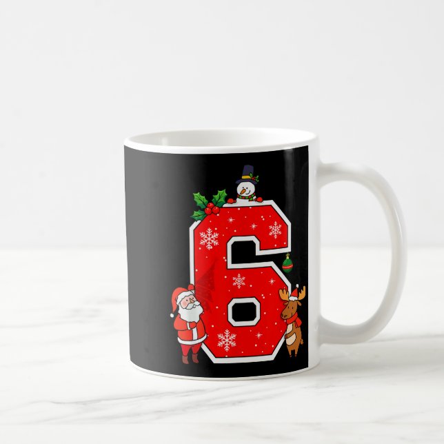 Number 6 7 Meme 67 Couple Pajamas Christmas Matchi Coffee Mug (Right)