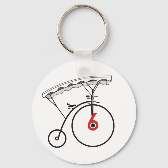 Number 6 Badge Keychain (Front)