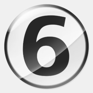 Number 6 Black sticker