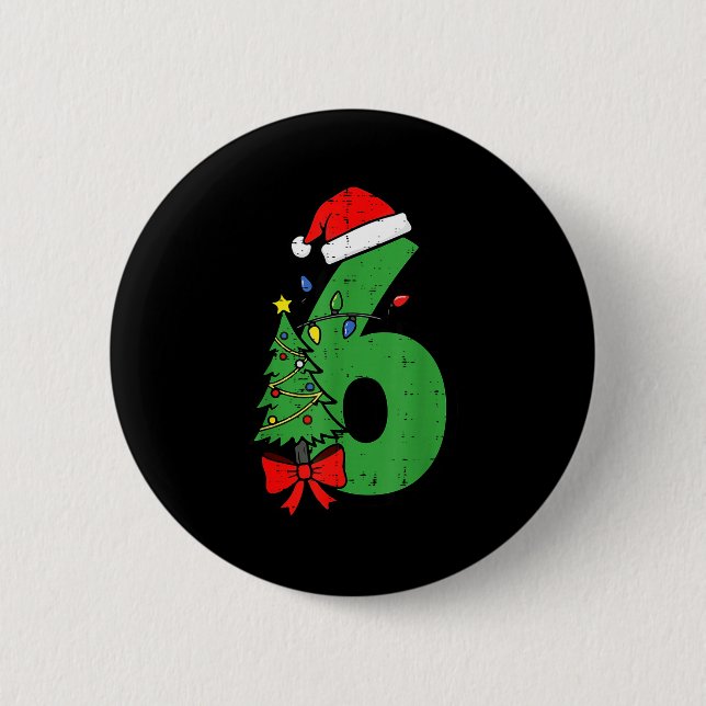 Number 6 Christmas 6 7 Matching 67 Meme Men Women  6 Cm Round Badge (Front)