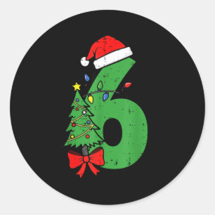 Number 6 Christmas 6 7 Matching 67 Meme Men Women  Classic Round Sticker