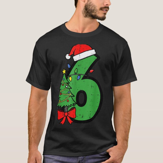 Number 6 Christmas 6 7 Matching 67 Meme Men Women  T-Shirt (Front)