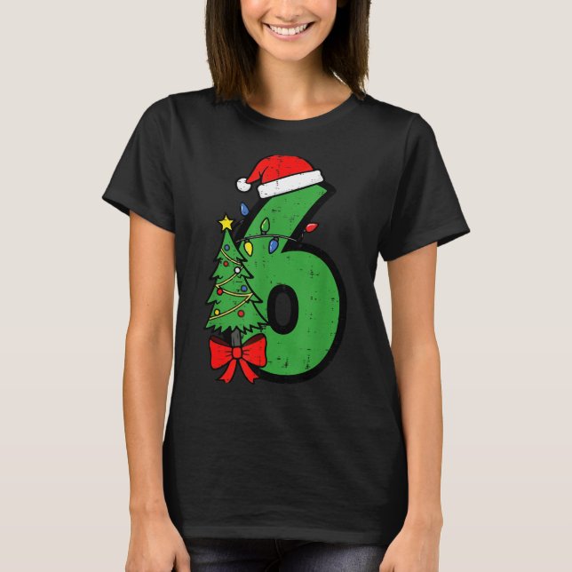 Number 6 Christmas 6 7 Matching 67 Meme Men Women  T-Shirt (Front)