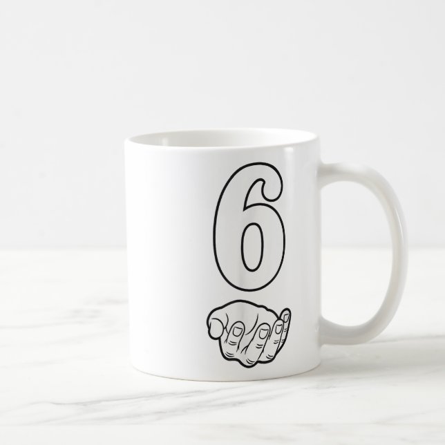 Number 6 Funny 67 Six Seven Meme Hands Couple Matc Coffee Mug (Right)