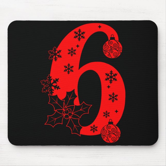 Number 6 Funny Meme Saying 67 Six Seven Christmas  Mouse Mat (Front)