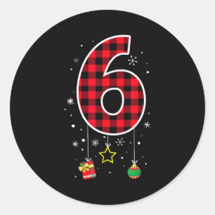 Number 6 Funny Meme Saying 6 7 Six Seven Christmas Classic Round Sticker