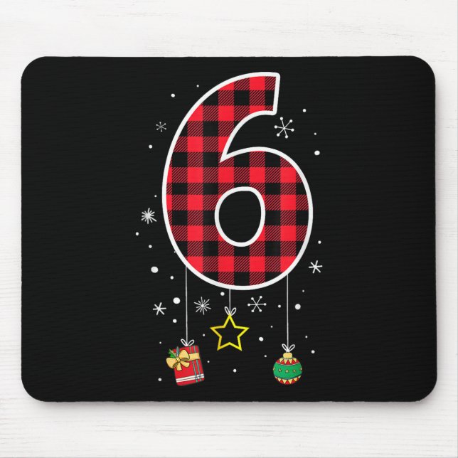 Number 6 Funny Meme Saying 6 7 Six Seven Christmas Mouse Mat (Front)