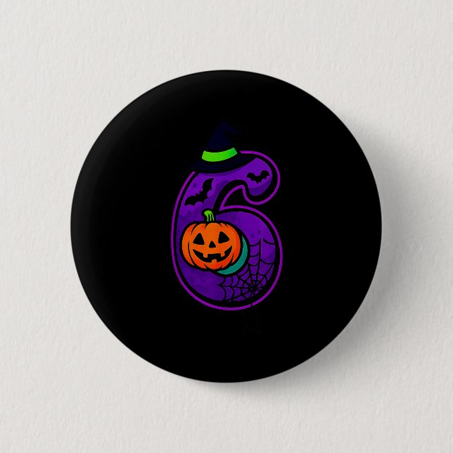 Number 6 Funny Meme Saying 6 7 Six Seven Halloween 6 Cm Round Badge (Front)