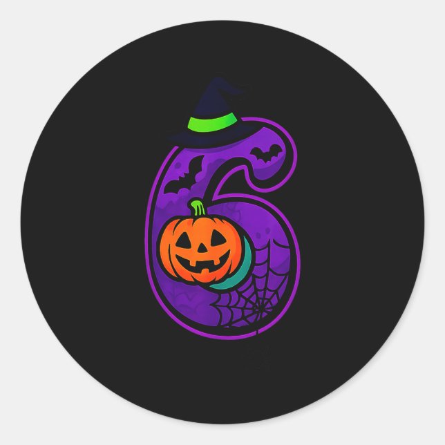 Number 6 Funny Meme Saying 6 7 Six Seven Halloween Classic Round Sticker (Front)