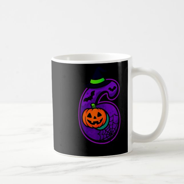 Number 6 Funny Meme Saying 6 7 Six Seven Halloween Coffee Mug (Right)
