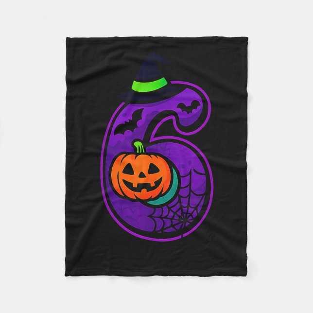 Number 6 Funny Meme Saying 6 7 Six Seven Halloween Fleece Blanket (Front)