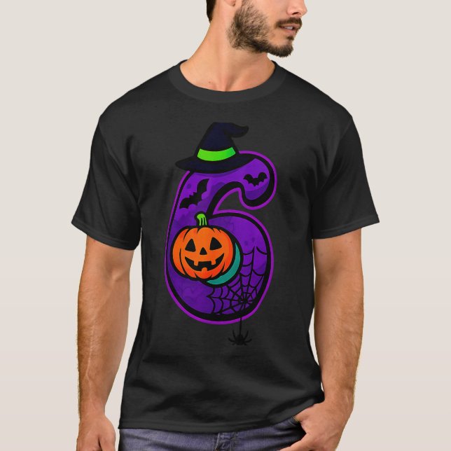 Number 6 Funny Meme Saying 6 7 Six Seven Halloween T-Shirt (Front)