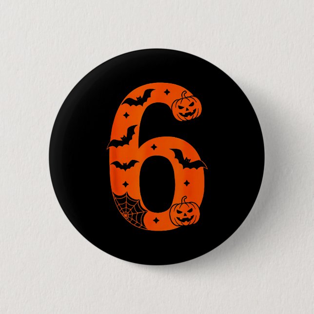 Number 6 Funny Six Seven Meme Halloween  6 Cm Round Badge (Front)