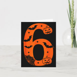 Number 6 Funny Six Seven Meme Halloween  Card