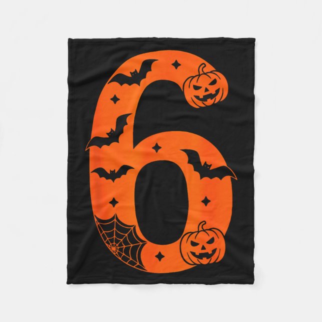 Number 6 Funny Six Seven Meme Halloween  Fleece Blanket (Front)