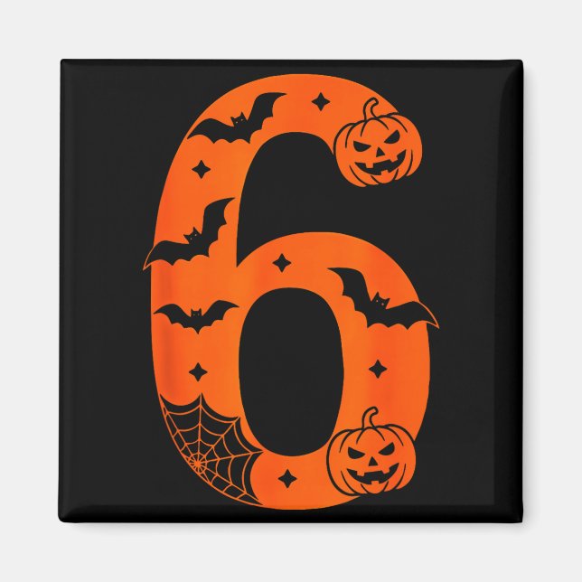 Number 6 Funny Six Seven Meme Halloween  Magnet (Front)