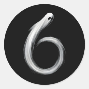 Number 6 Ghost Funny Six Seven 67 Halloween Meme Classic Round Sticker