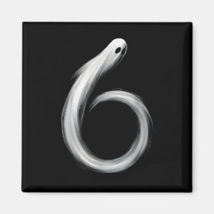Number 6 Ghost Funny Six Seven 67 Halloween Meme  Magnet