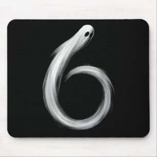 Number 6 Ghost Funny Six Seven 67 Halloween Meme Mouse Mat