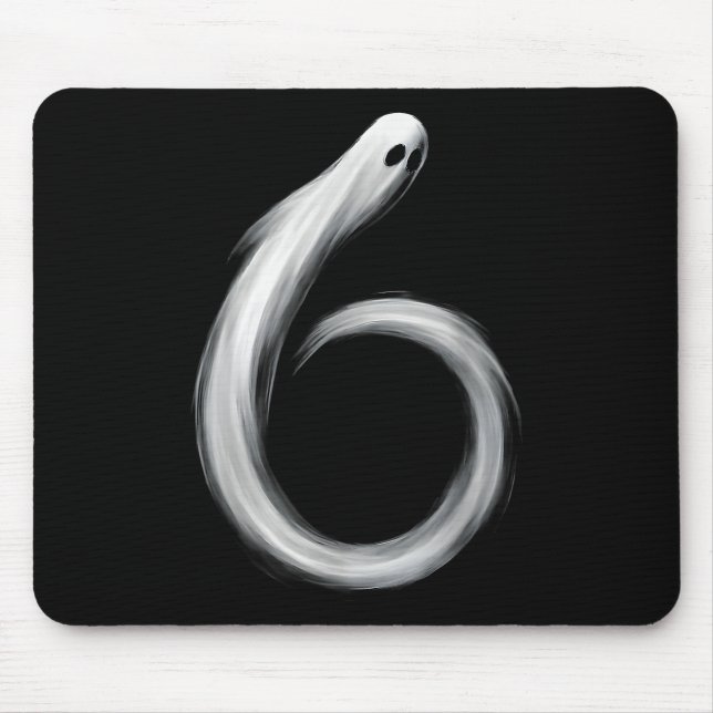 Number 6 Ghost Funny Six Seven 67 Halloween Meme  Mouse Mat (Front)