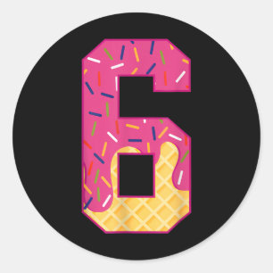Number 6 Ice Cream Drip 67 Meme Couple Halloween C Classic Round Sticker