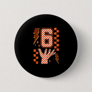 Number 6 Matching 67 Meme Checkered Halloween Cost Cm Round Badge