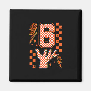 Number 6 Matching 67 Meme Checkered Halloween Cost Magnet