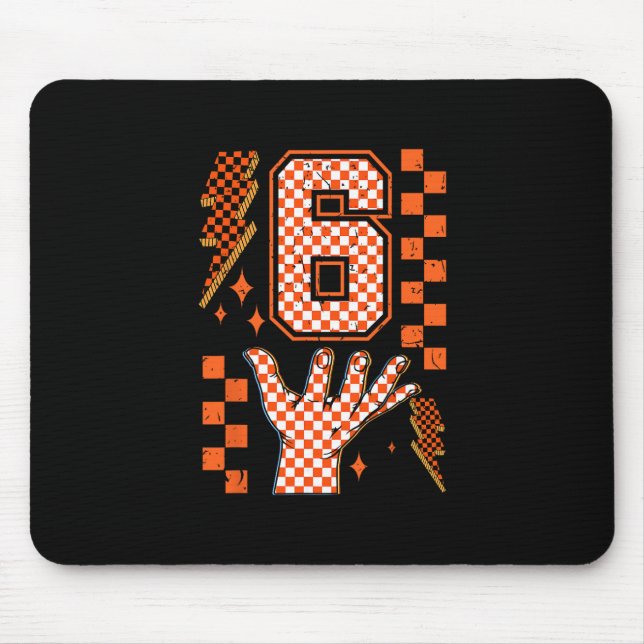 Number 6 Matching 67 Meme Checkered Halloween Cost Mouse Mat (Front)