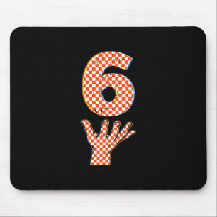 Number 6 Matching 67 Meme Checkered Halloween Cost Mouse Mat