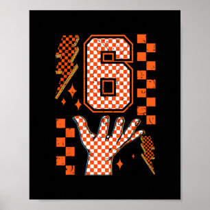 Number 6 Matching 67 Meme Checkered Halloween Cost Poster