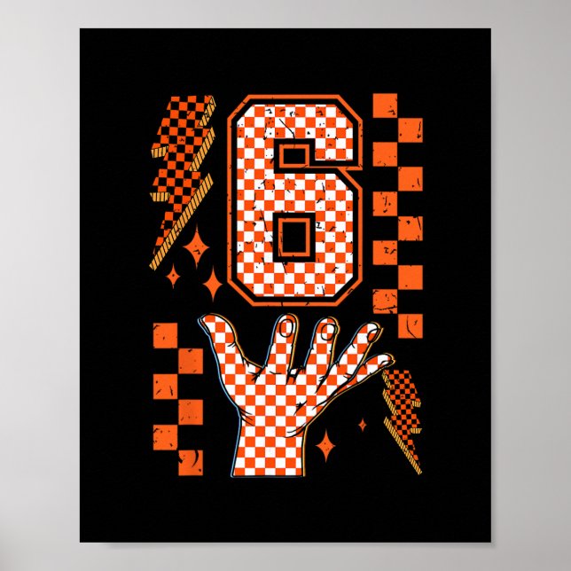 Number 6 Matching 67 Meme Checkered Halloween Cost Poster (Front)