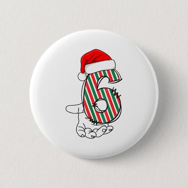 Number 6 Matching 67 Meme Christmas Costume Men Wo 6 Cm Round Badge (Front)