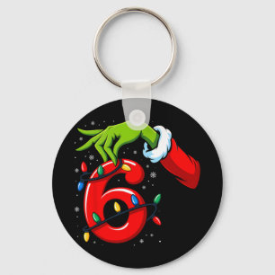 Number 6 Matching 67 Meme Christmas Elf Hand Boys Key Ring